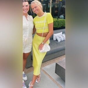 Alice and Olivia yellow maxi skirt